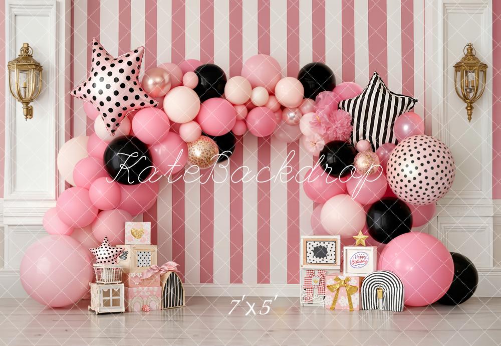 Kate Pink Balloon Cake Smash Backdrop Designed by Emetselch