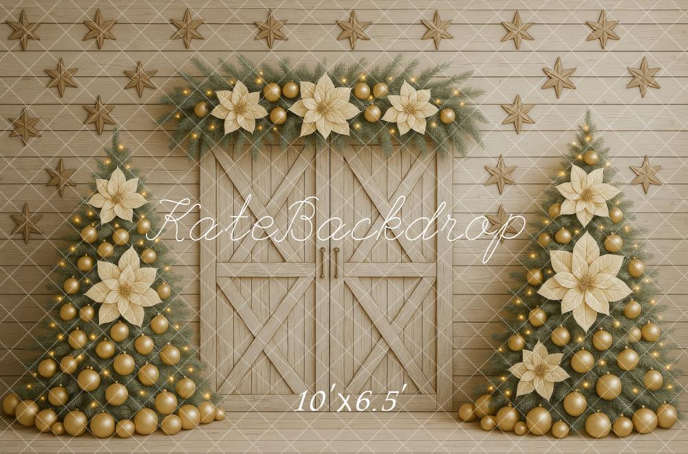Kate Christmas Trees Barn Door Backdrop Designed by Megan Leigh - Kate Backdrop AU