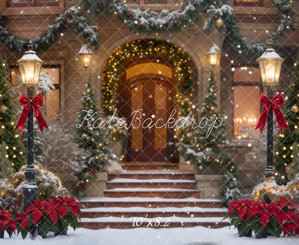 Kate Christmas Snowy Steps Backdrop Designed by Chain