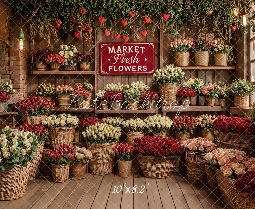 Kate Market Flowers Baskets Backdrop Designed by Emetselch