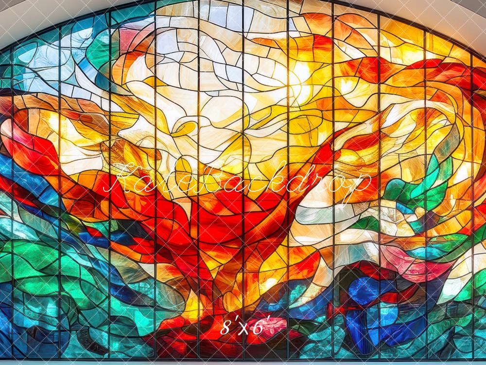 Kate Stained Glass Abstract Swirl Backdrop Designed by Mini MakeBelieve