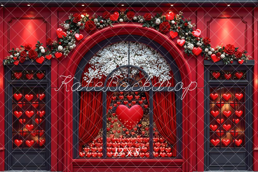 Kate Valentine Red Hearts Backdrop Designed by Mini MakeBelieve