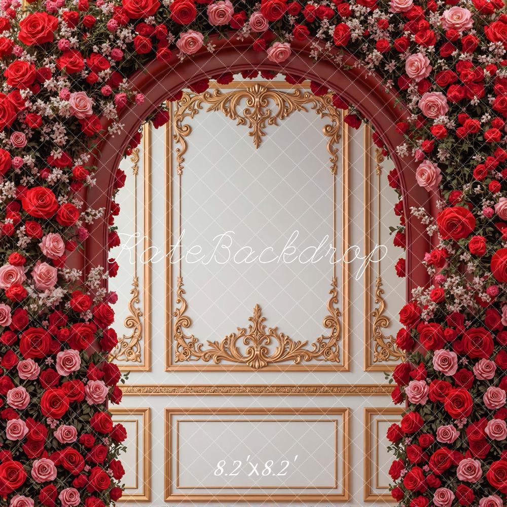 Kate Flower Arch Roses Wall Backdrop Designed by Mini MakeBelieve