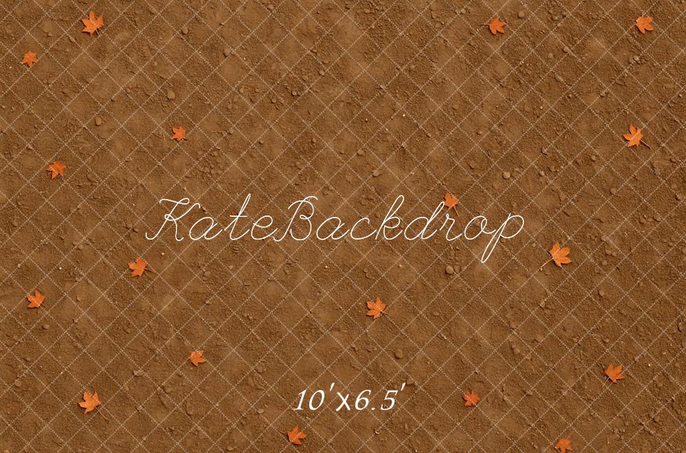 Kate Autumn Leaves Dirt Pattern Backdrop Designed by Mini MakeBelieve