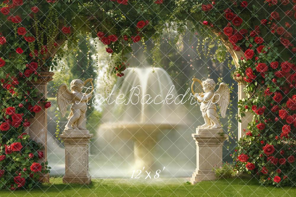 Kate Garden Arch Cherub Fountain Backdrop Designed by Emetselch