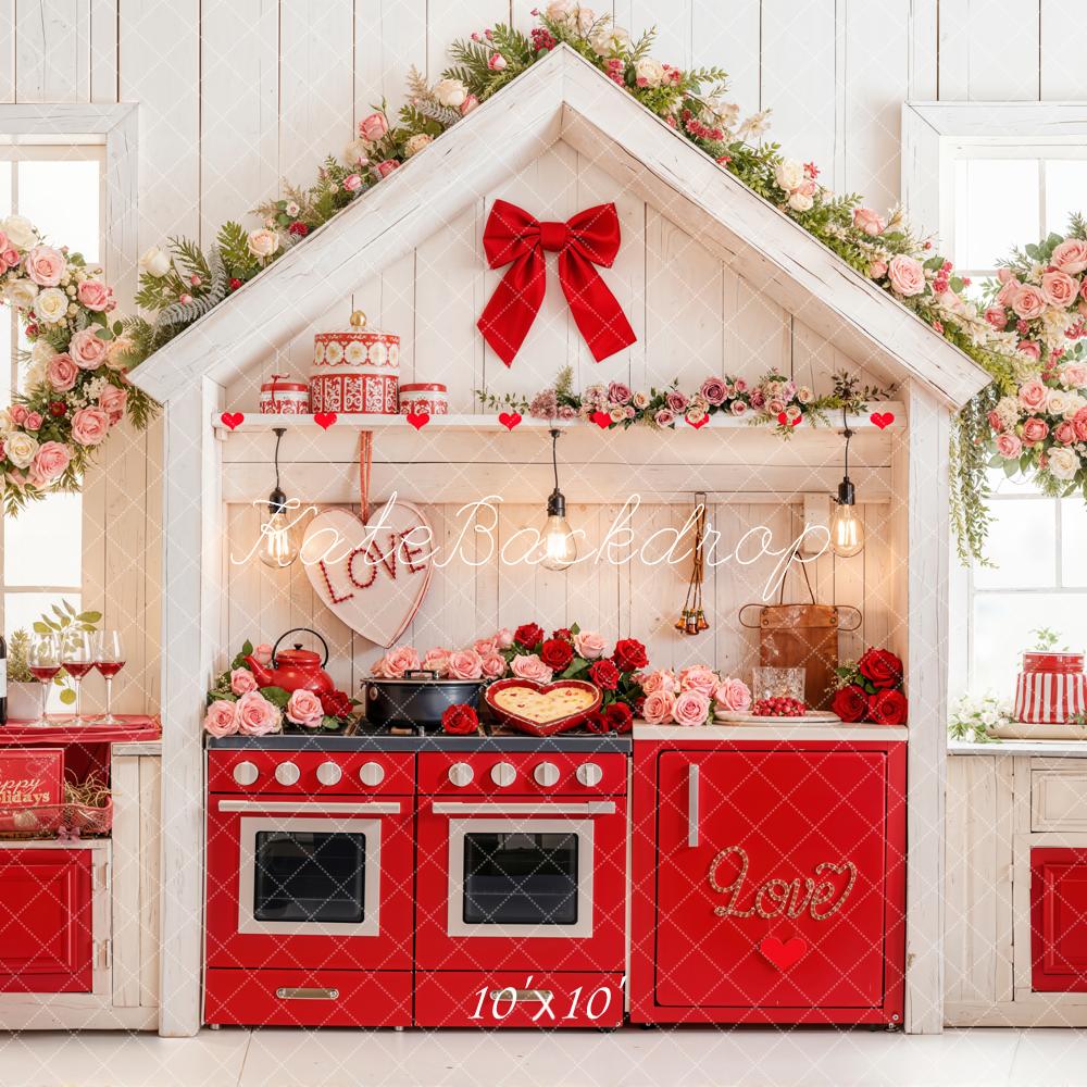 Kate Valentine Kitchen Floral Wreath Backdrop Designed by Emetselch