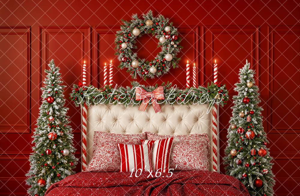 Kate Christmas Bed Wreath Christmas Trees Backdrop Designed by Emetselch - Kate Backdrop AU