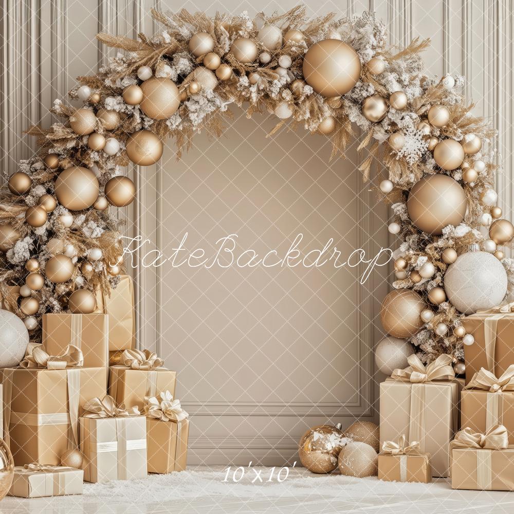 Kate Christmas Arch Gold Presents Backdrop Designed by Patty Roberts - Kate Backdrop AU
