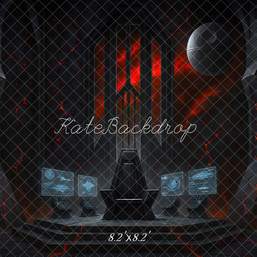 Kate Sci Fi Throne Room Planet Red Glow Backdrop Designed by Mini MakeBelieve - Kate Backdrop AU