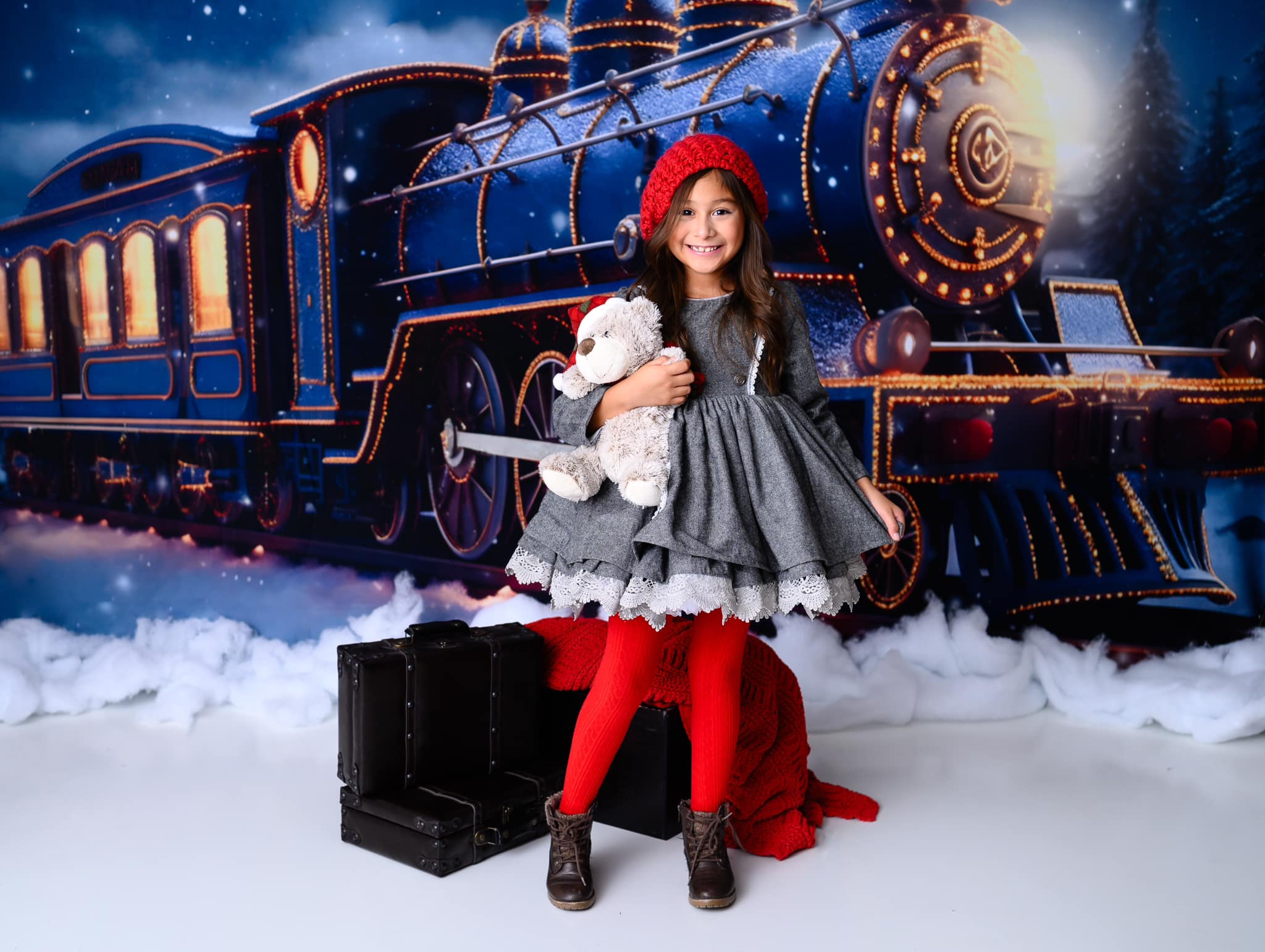 Kate Winter Train Snow Backdrop for Photography - Kate Backdrop AU