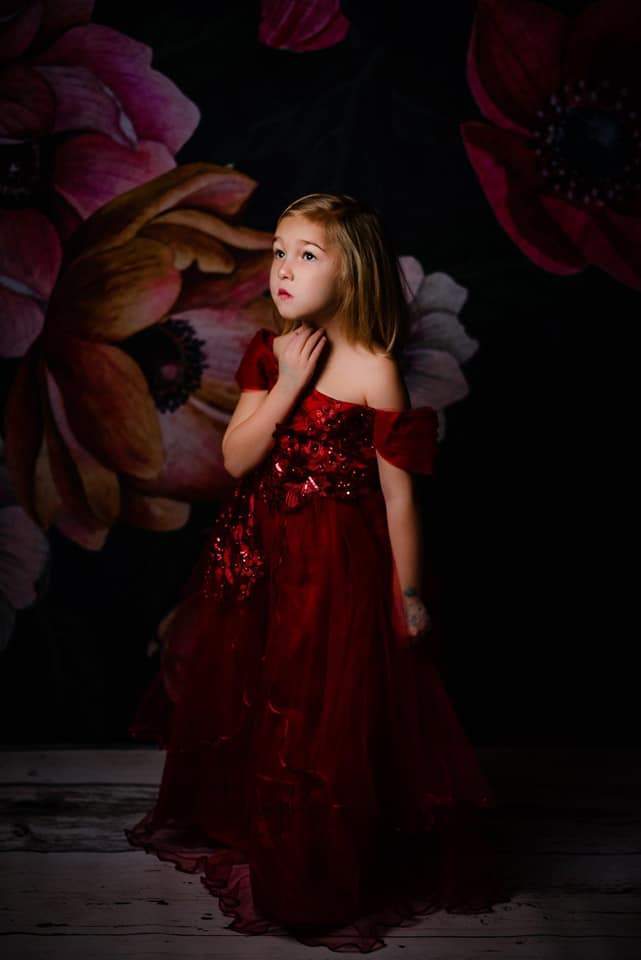 Kate Mother's Day Floral Vintage Flowers Black Backdrop for Photography by Jerry_Sina - Kate Backdrop AU