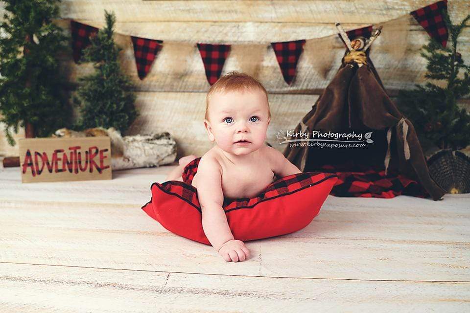 Kate Buffalo Plaid Adventures Christmas Backdrop Designed by Arica Kirby - Kate Backdrop AU
