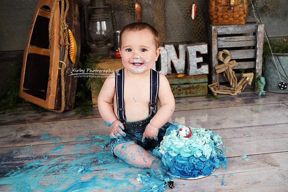 Kate Children 1st Birthday Go Fishing Backdrop for Photography Designed By Arica Kirby - Kate Backdrop AU