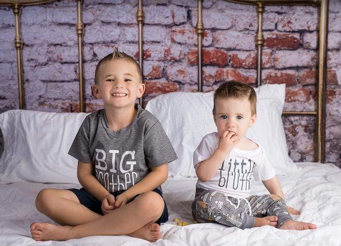 Kate Full Brass Bed Headboard Brick Wall Backdrop for Photography Designed by Pine Park Collection - Kate Backdrop AU