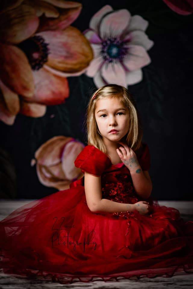 Kate Mother's Day Floral Vintage Flowers Black Backdrop for Photography by Jerry_Sina - Kate Backdrop AU