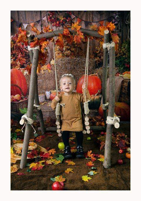 Kate Autumn Harvest Thanksgiving Pumpkins Backdrop for Photography - Kate Backdrop AU