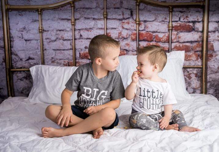 Kate Full Brass Bed Headboard Brick Wall Backdrop for Photography Designed by Pine Park Collection - Kate Backdrop AU