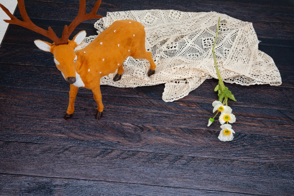 Kate Dark Wood barn Rubber Floor Mat for Photo - Kate Backdrop AU