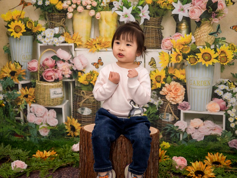 Kate Spring Flowers Butterfly Florist Backdrop Designed by Emetselch - Kate Backdrop AU