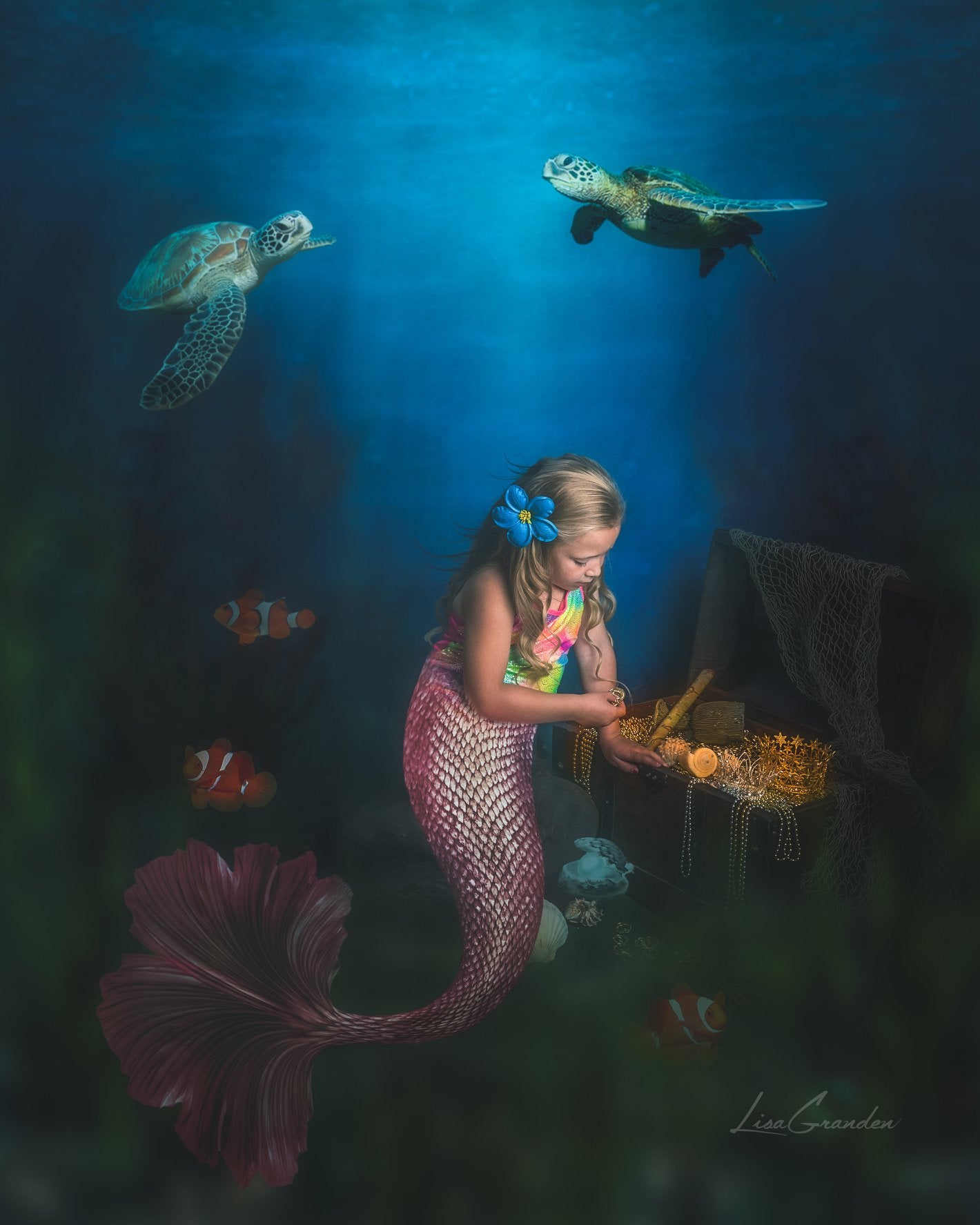 Kate Summer Mermaid Uder the Sea Backdrop Designed by Lisa Granden - Kate Backdrop AU