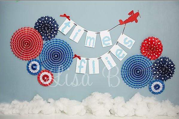 Kate Time Flies Children july of 4th Backdrop for Photography Designed by Lisa B - Kate Backdrop AU