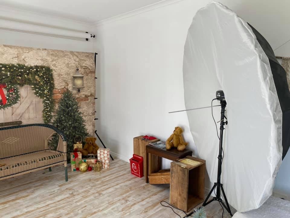 Kate Christmas Backdrop Brick Wall Door & Xmas Trees Designed By JS Photography - Kate Backdrop AU