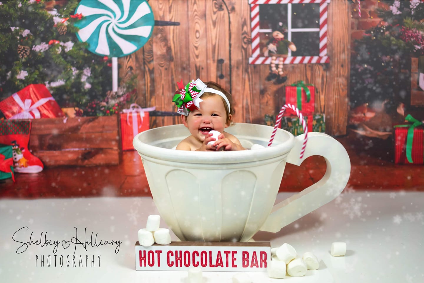 Kate Christmas Wooden House Decorations Backdrop for Photography - Kate Backdrop AU