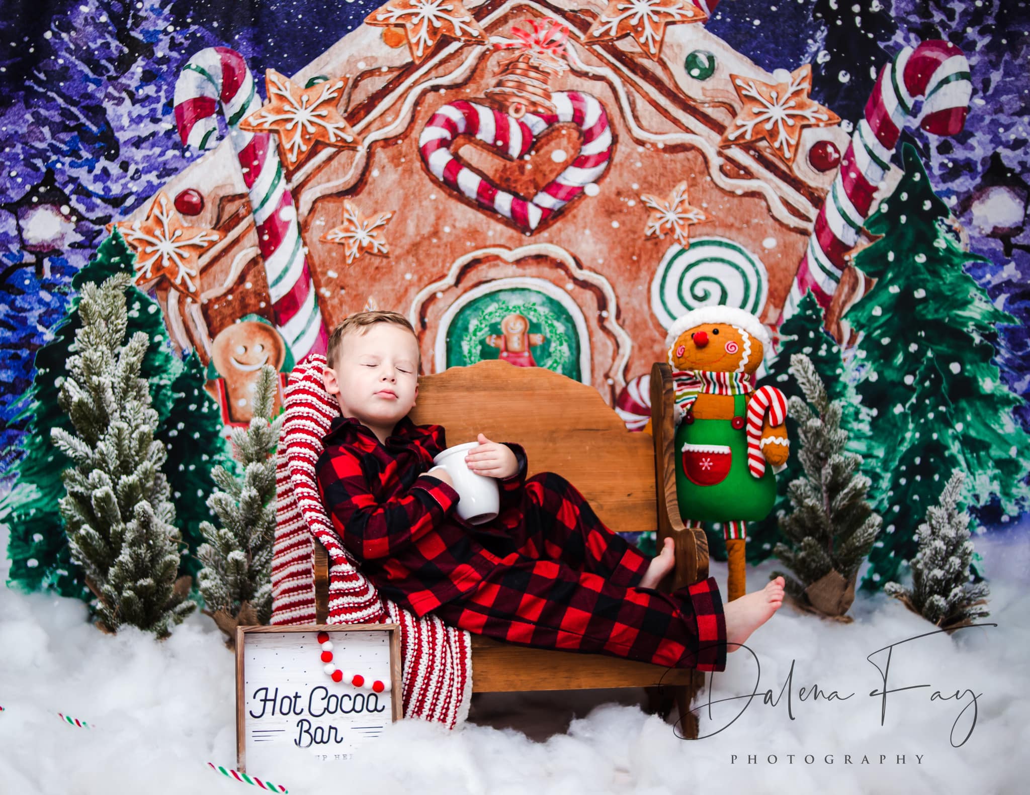 Kate Christmas Backdrop Outside Gingerbread House Designed by GQ - Kate Backdrop AU