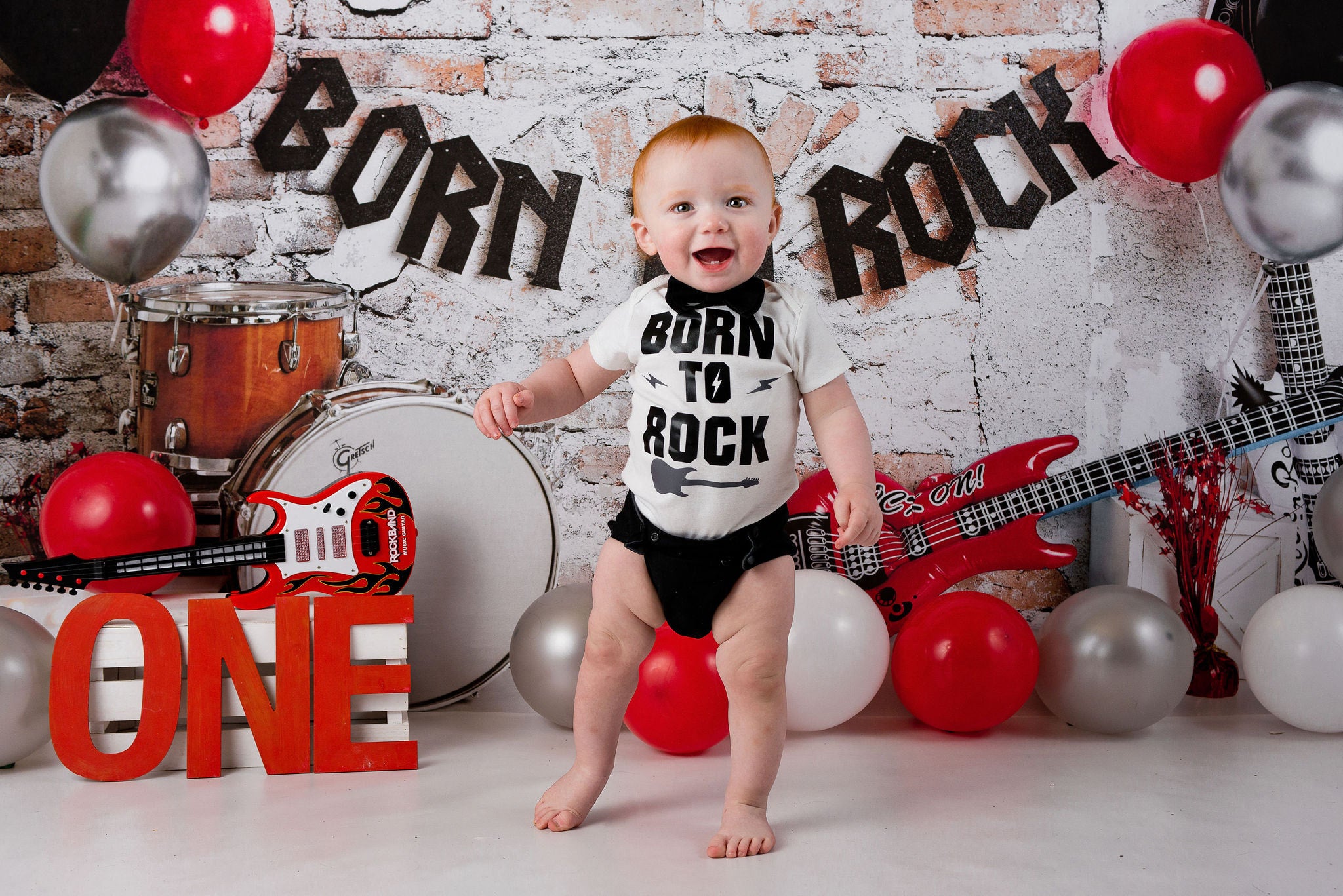 Kate Born to Rock with Guitar Children Backdrop Designed by Megan Leigh Photography - Kate Backdrop AU