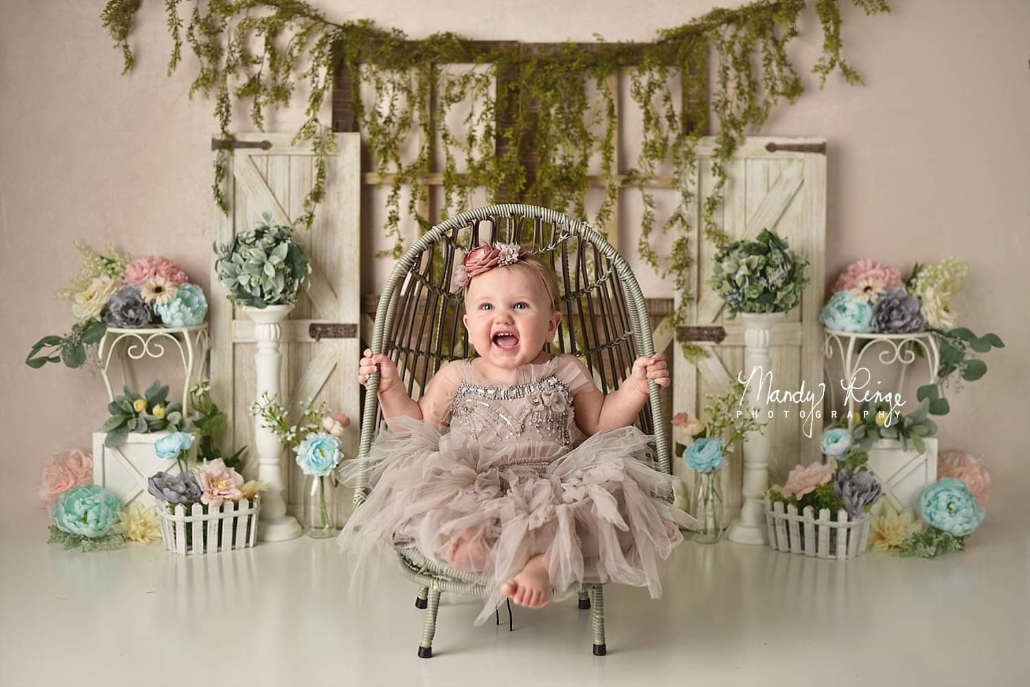 Kate Spring Floral Chicks Backdrop Designed by Mandy Ringe Photography