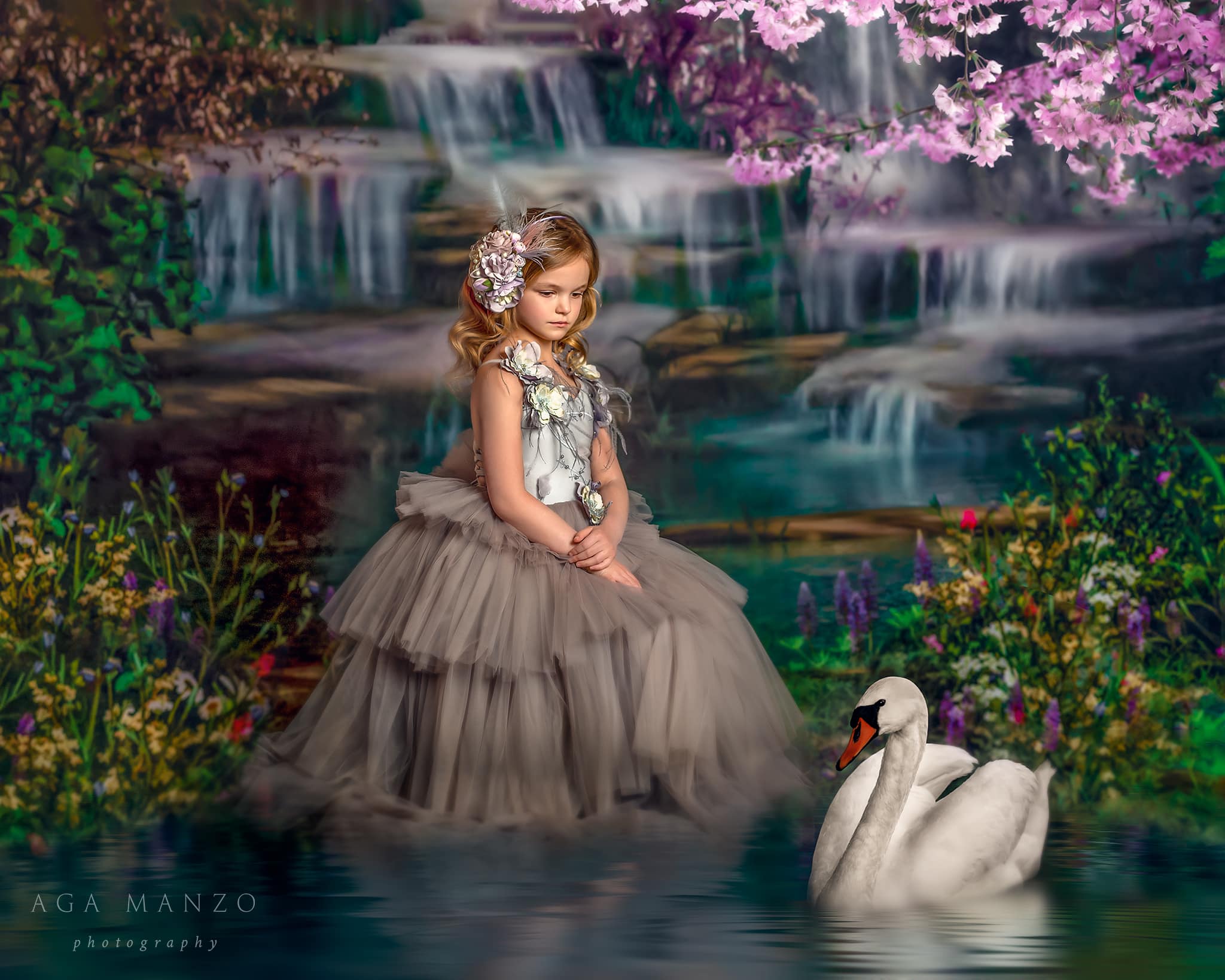 Kate Mermaid Falls Spring Easter Backdrop - Kate Backdrop AU