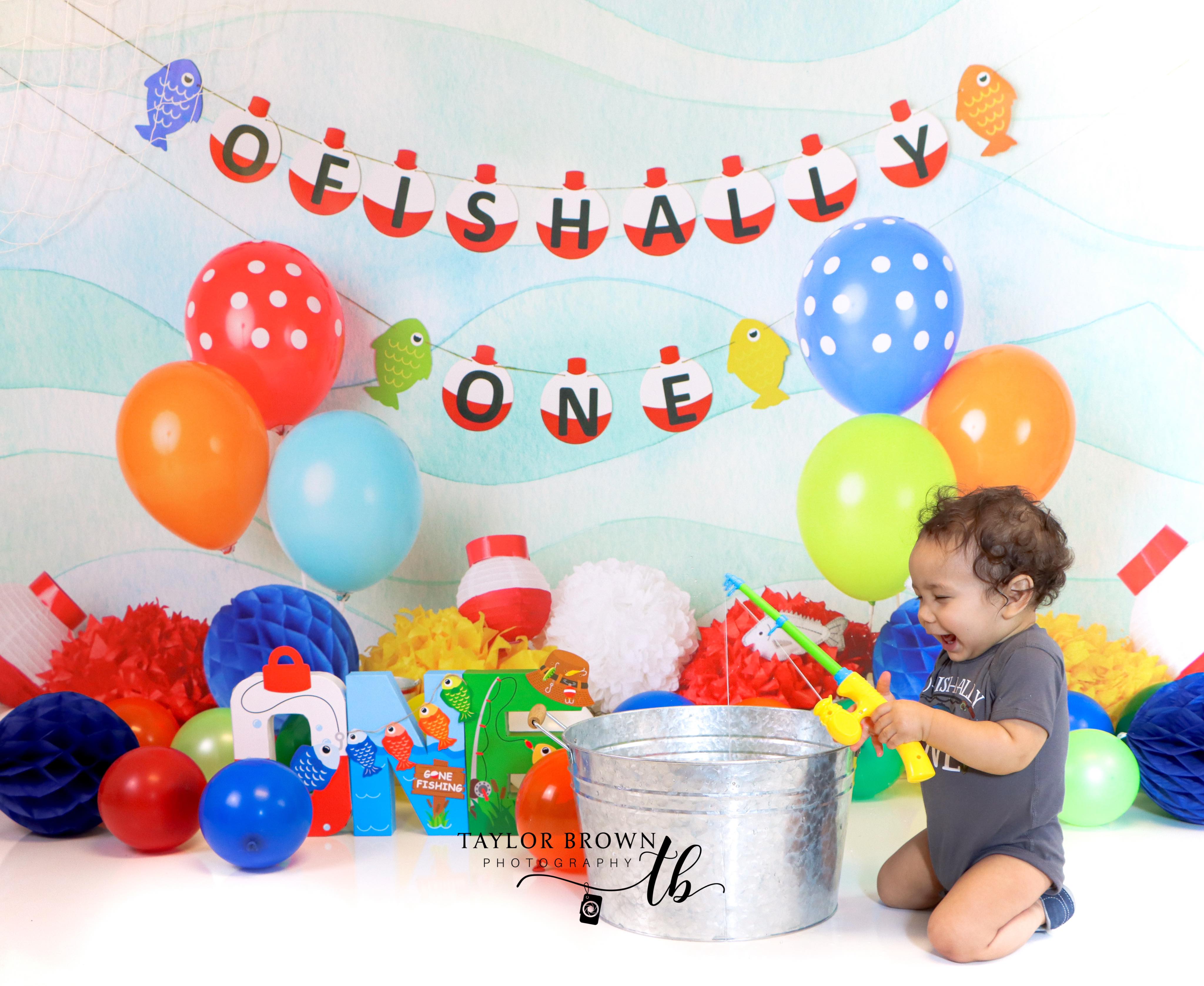 Kate Fishing First Birthday Backdrop Designed by Mandy Ringe Photography - Kate Backdrop AU