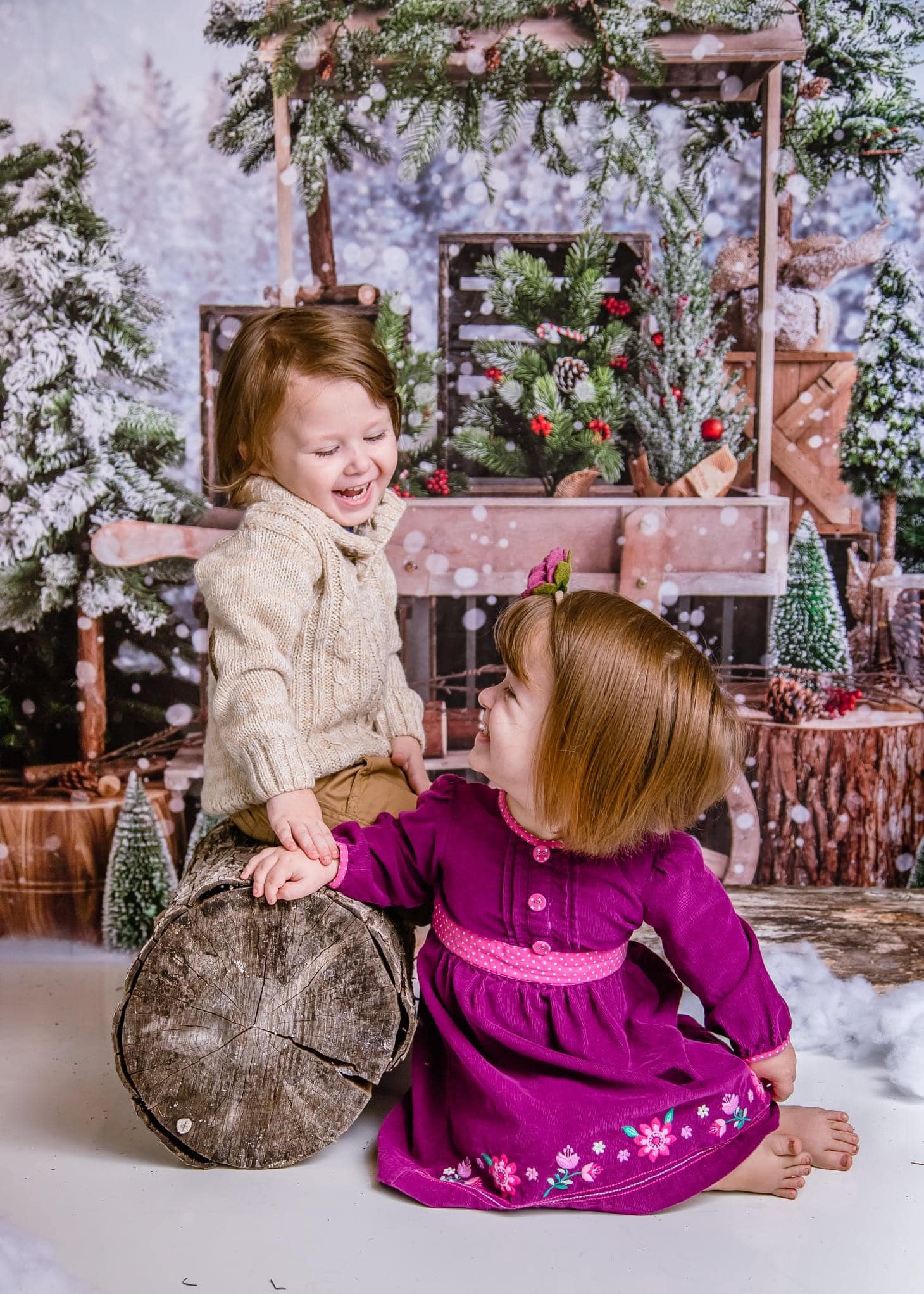 Kate Christmas Snowy Tree Vending Truck Winter Backdrop Designed by Emetselch - Kate Backdrop AU