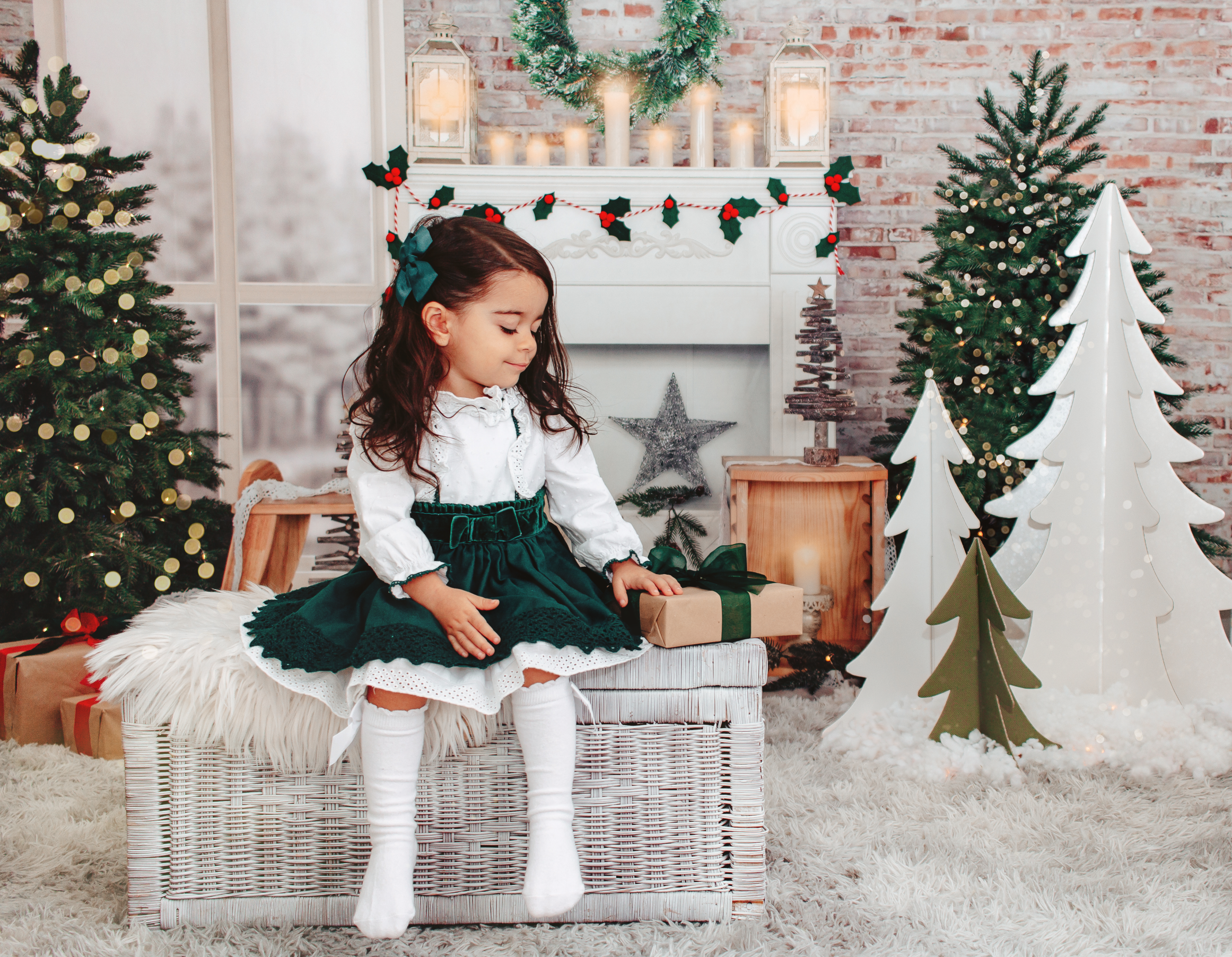 Kate Christmas Brick Candle Winter Backdrop Designed by Emetselch - Kate Backdrop AU