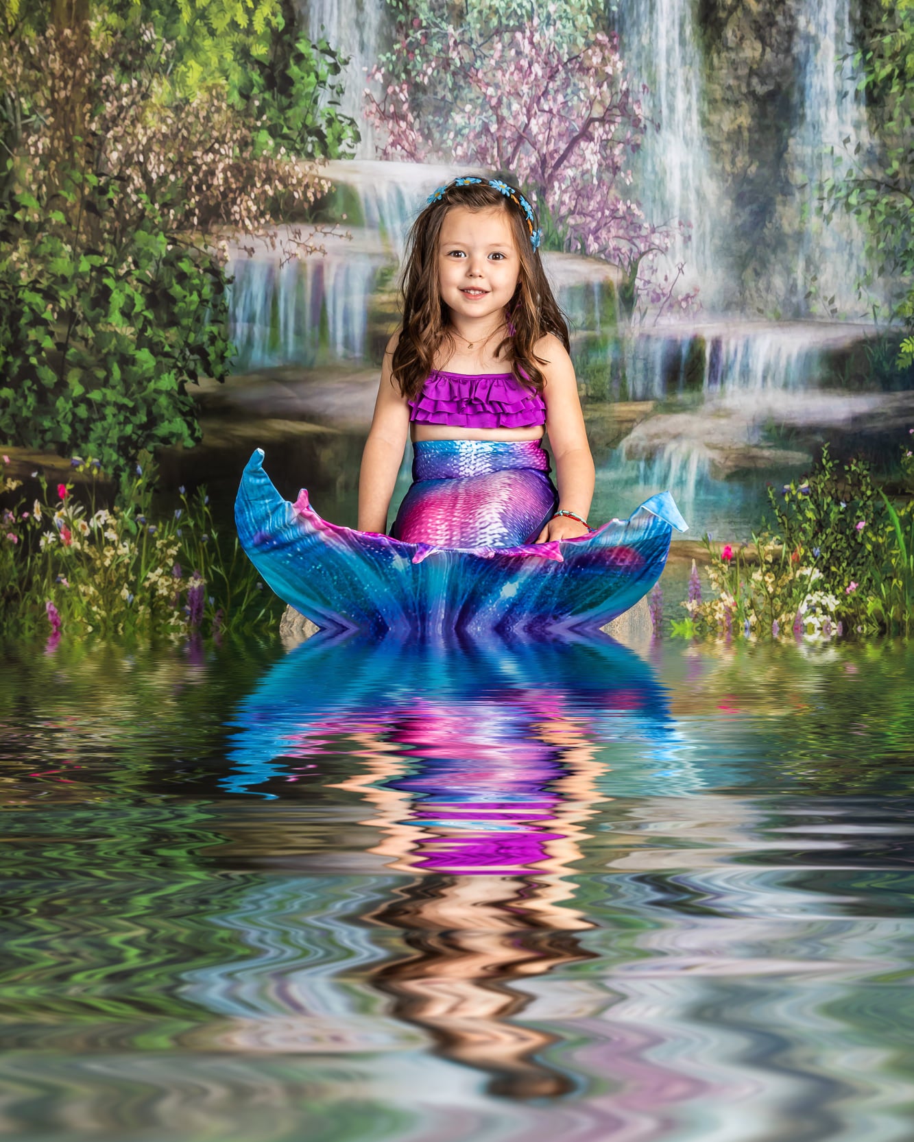 Kate Mermaid Falls Spring Easter Backdrop - Kate Backdrop AU