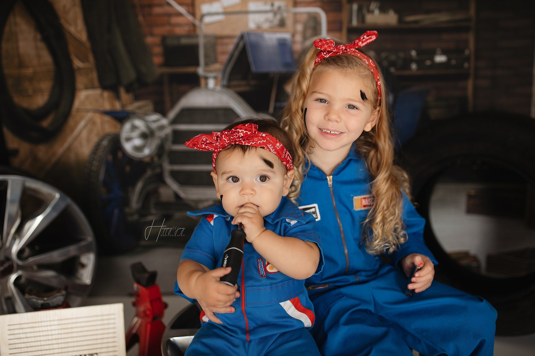 Kate Garage Car Workshop Backdrops for Boy - Kate Backdrop AU