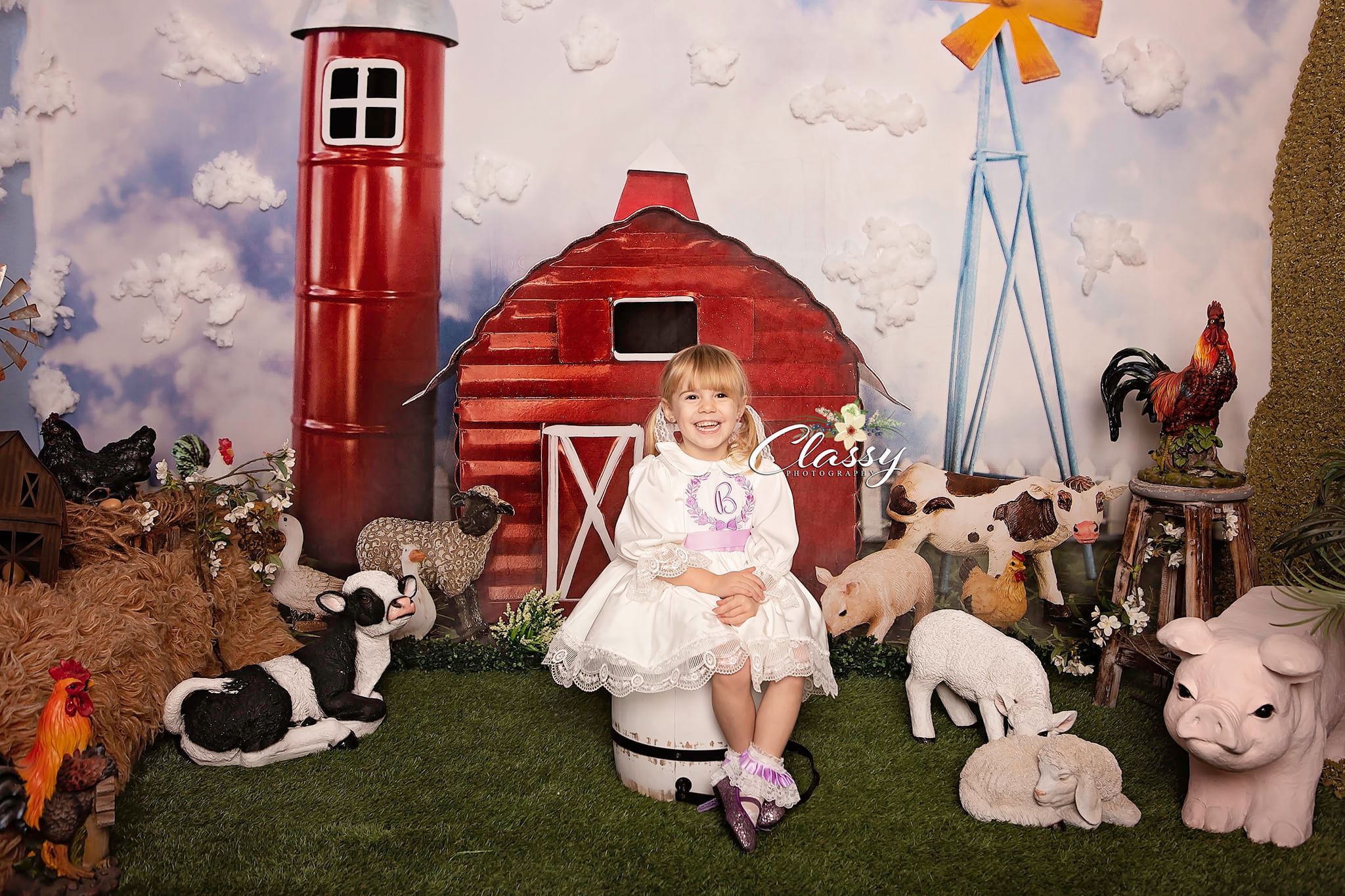 Kate Spring Barnyard Farm Backdrop Designed by Megan Leigh Photography - Kate Backdrop AU