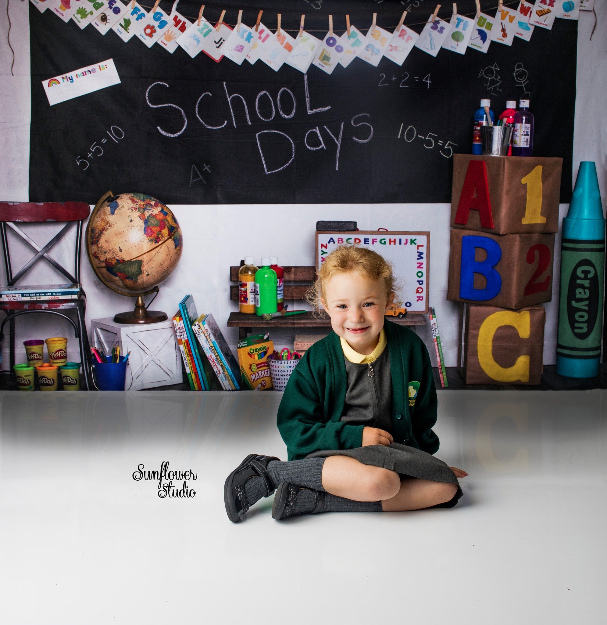 Kate Back to School Days Backdrop for Children Photography Designed By Erin Larkins