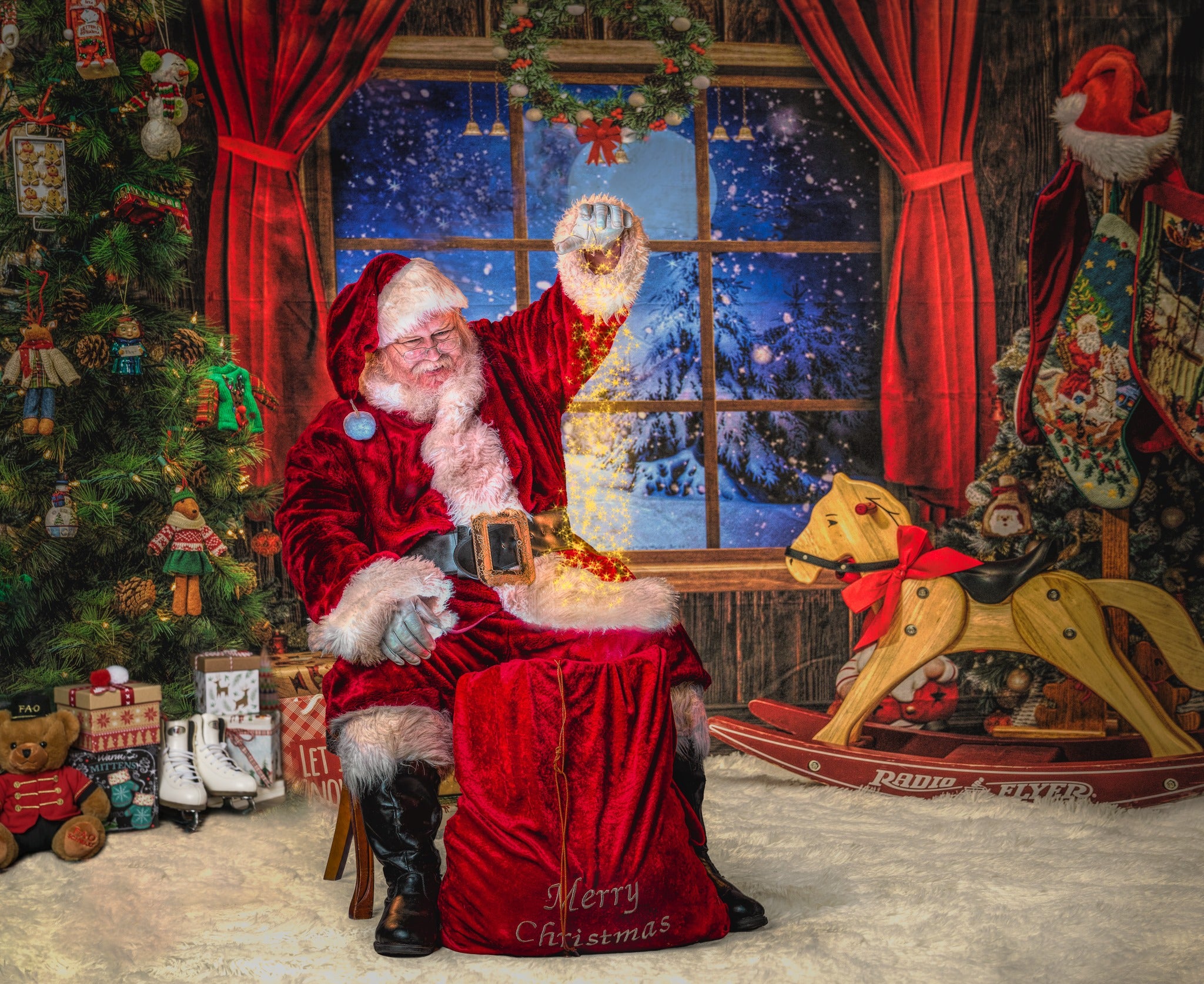 Kate Christmas Trees Window Backdrop Designed by Chain Photography - Kate Backdrop AU