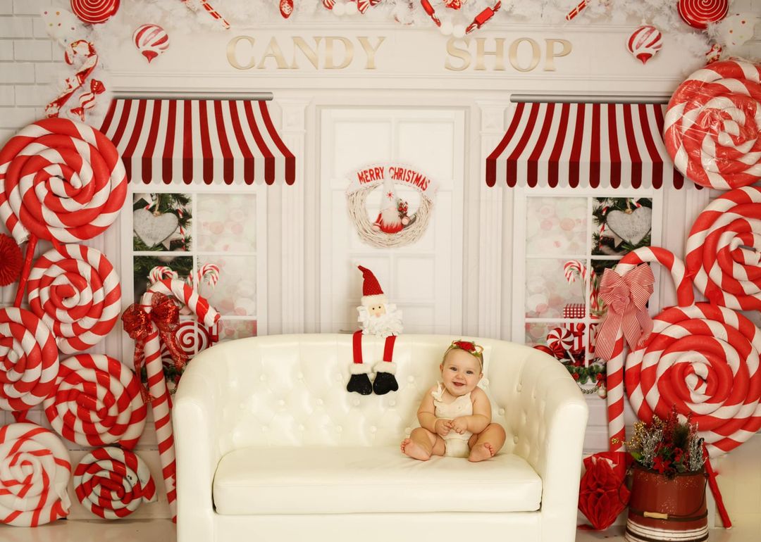 Kate Christmas Candy Shop Backdrop for Photography - Kate Backdrop AU