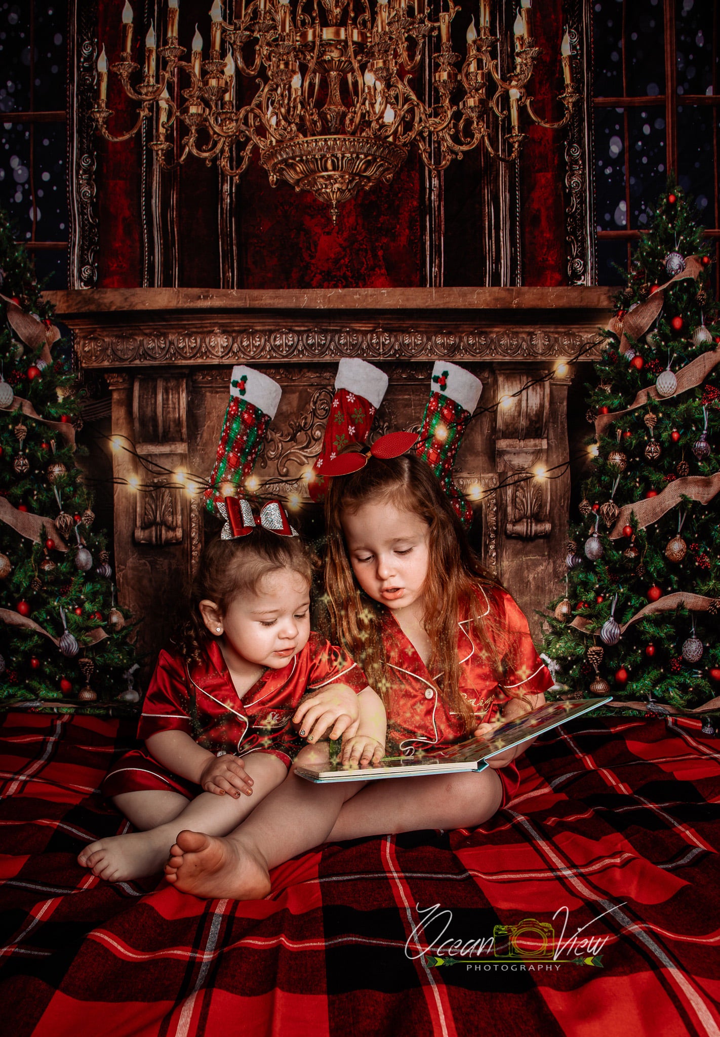 Kate Christmas Room Fireplace Backdrop Designed by Emetselch - Kate Backdrop AU