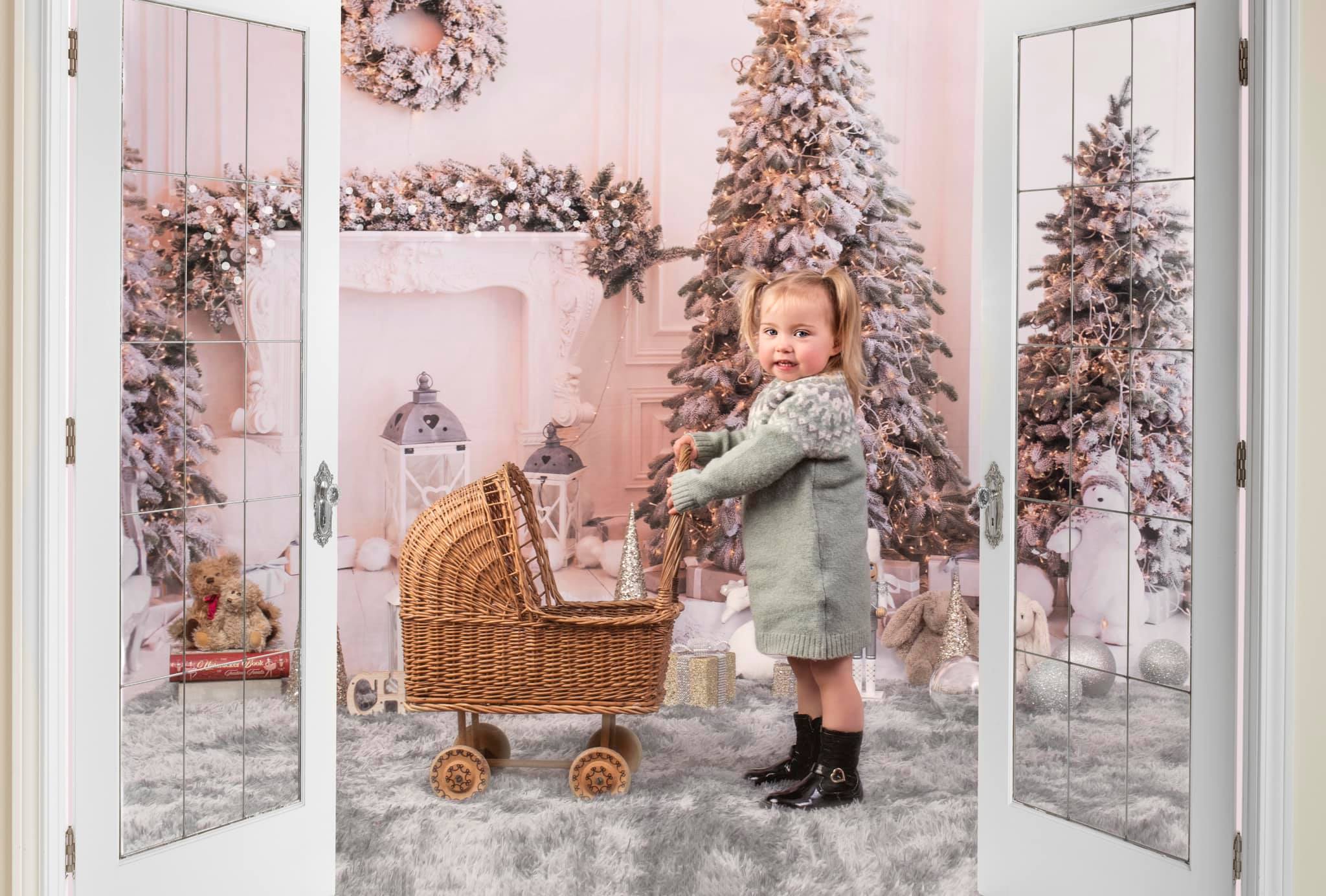 Kate Christmas Bear White Backdrop for Photography - Kate Backdrop AU