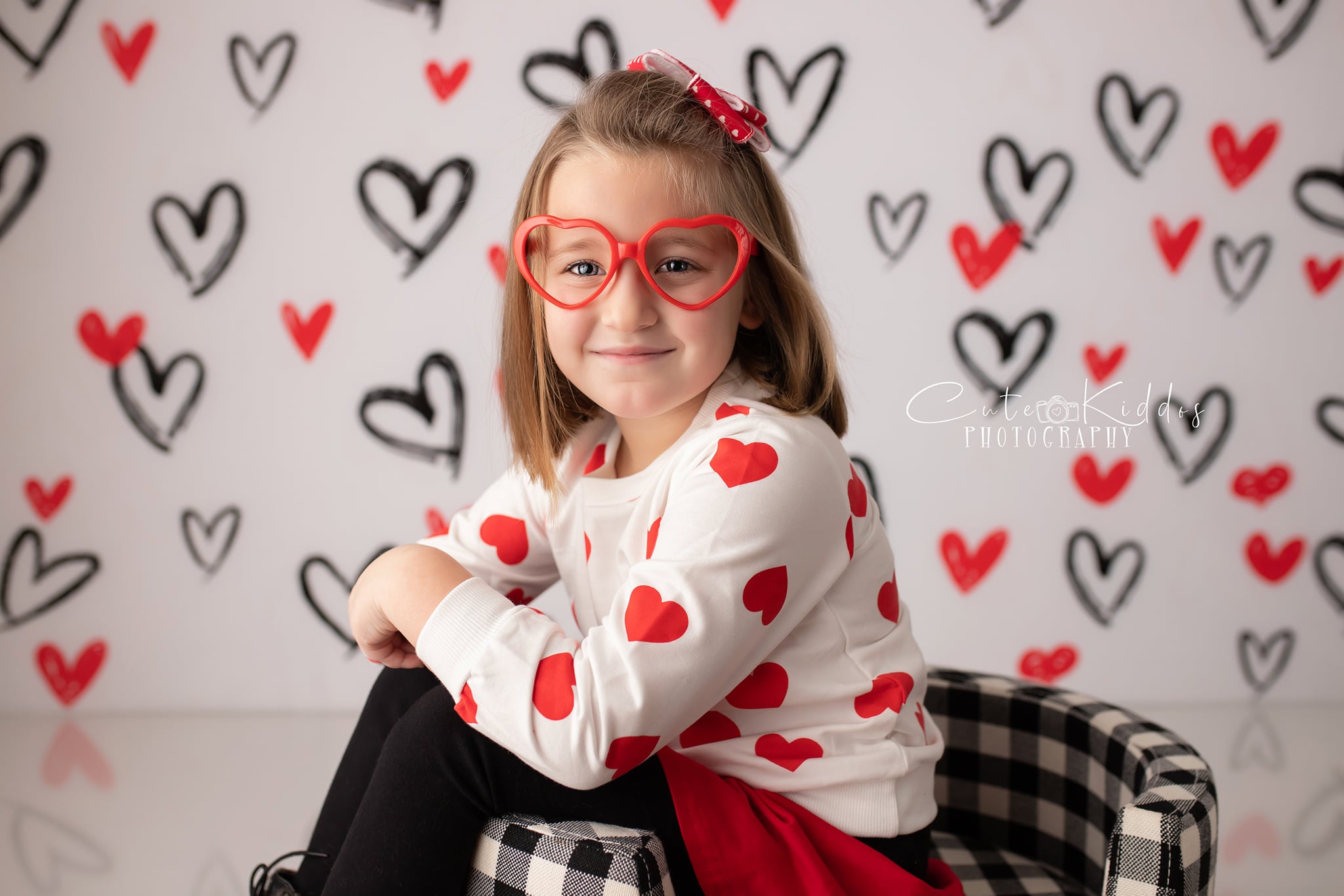 Kate Valentine's Day Backdrop White Loveheart for Photography - Kate Backdrop AU