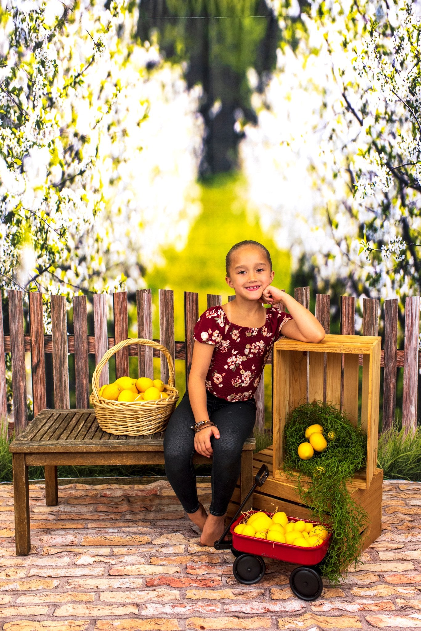 Kate Spring Flower Tree Backdrop Fence for Photography - Kate Backdrop AU