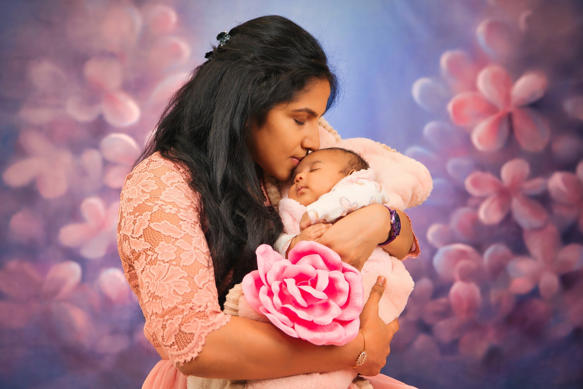 Kate Fine Art Flowers Blue Abstract Backdrop Designed by GQ - Kate Backdrop AU