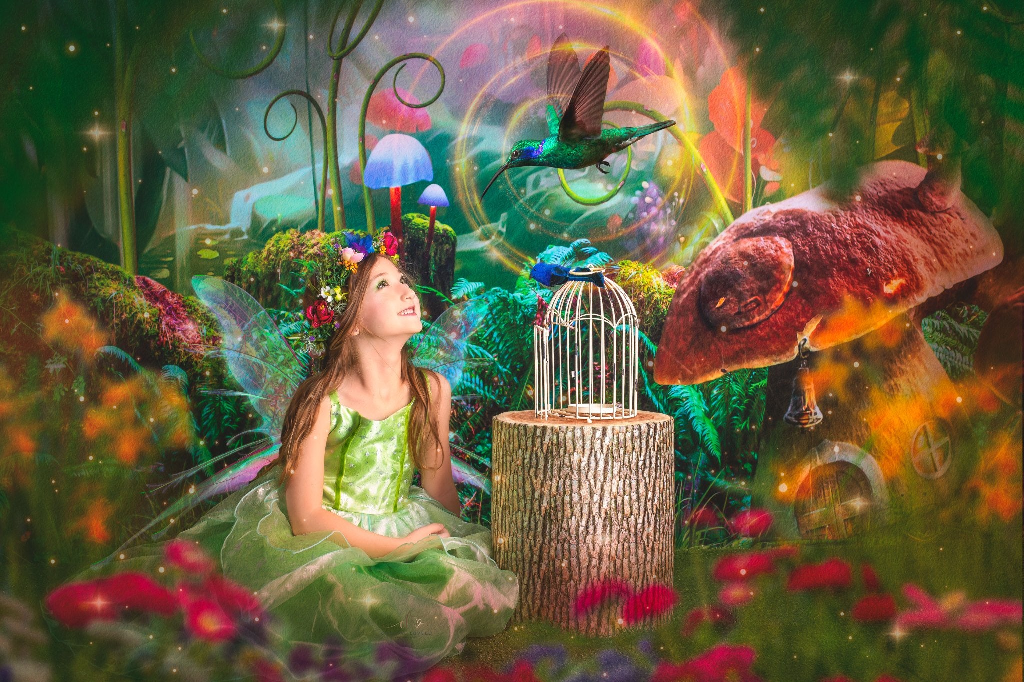 Kate Children Fairy Tale Wonderland Forest Mushrooms Backdrops - Kate Backdrop AU