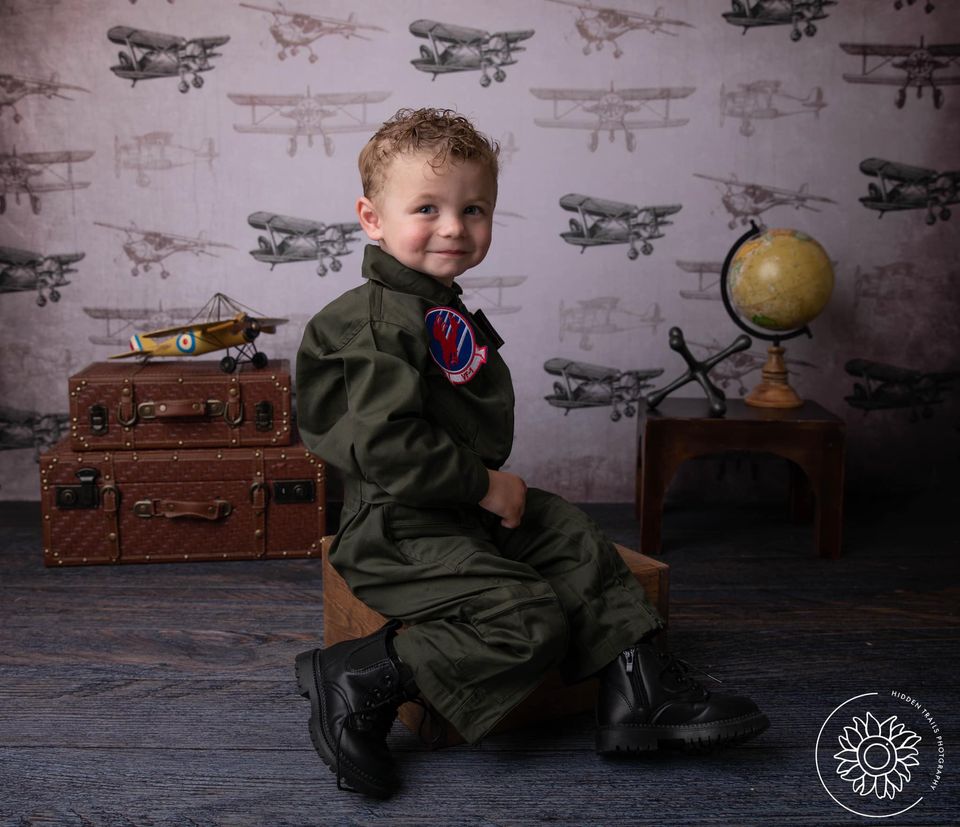 Kate Vintage Planes Brown Tone Children Backdrop Designed By Arica Kirby - Kate Backdrop AU