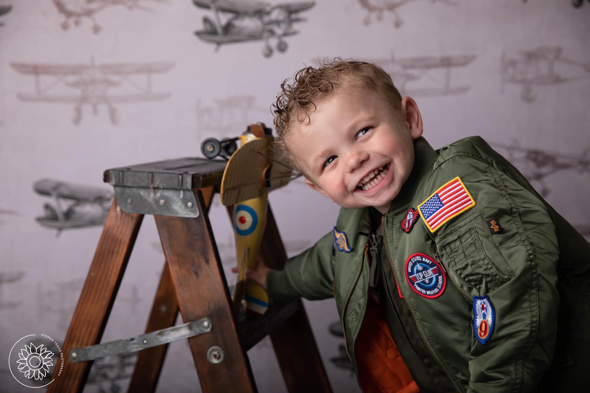 Kate Vintage Planes Brown Tone Children Backdrop Designed By Arica Kirby - Kate Backdrop AU