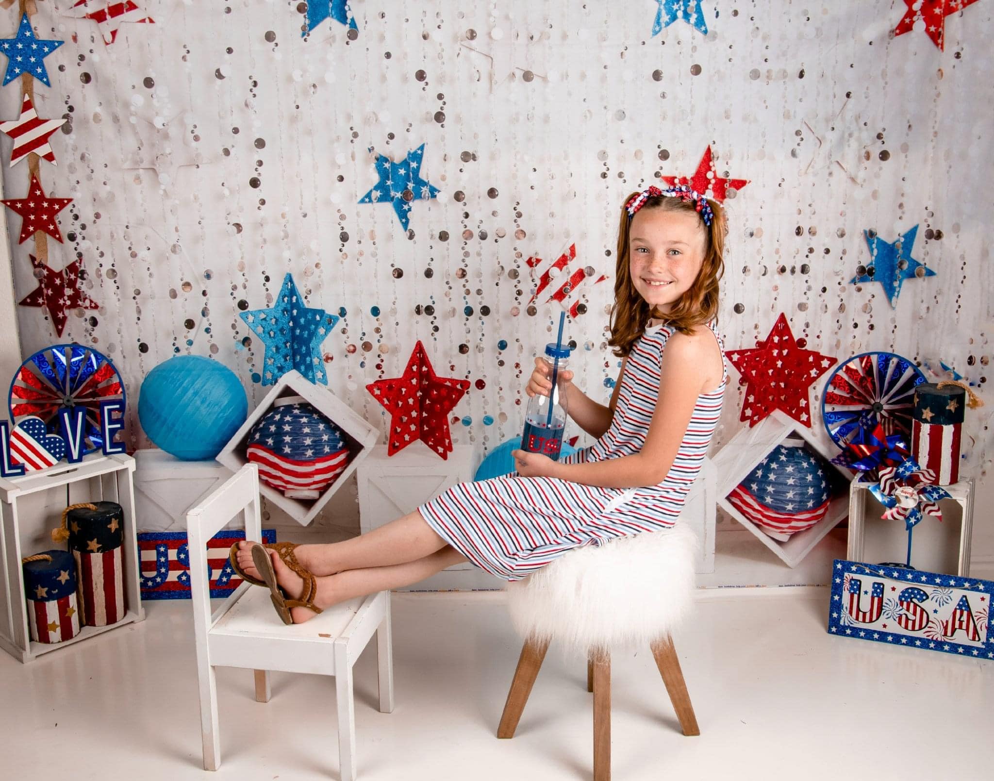 Kate 4th of July Banner Independence Day Backdrop for Photography Designed by Lisa B - Kate Backdrop AU