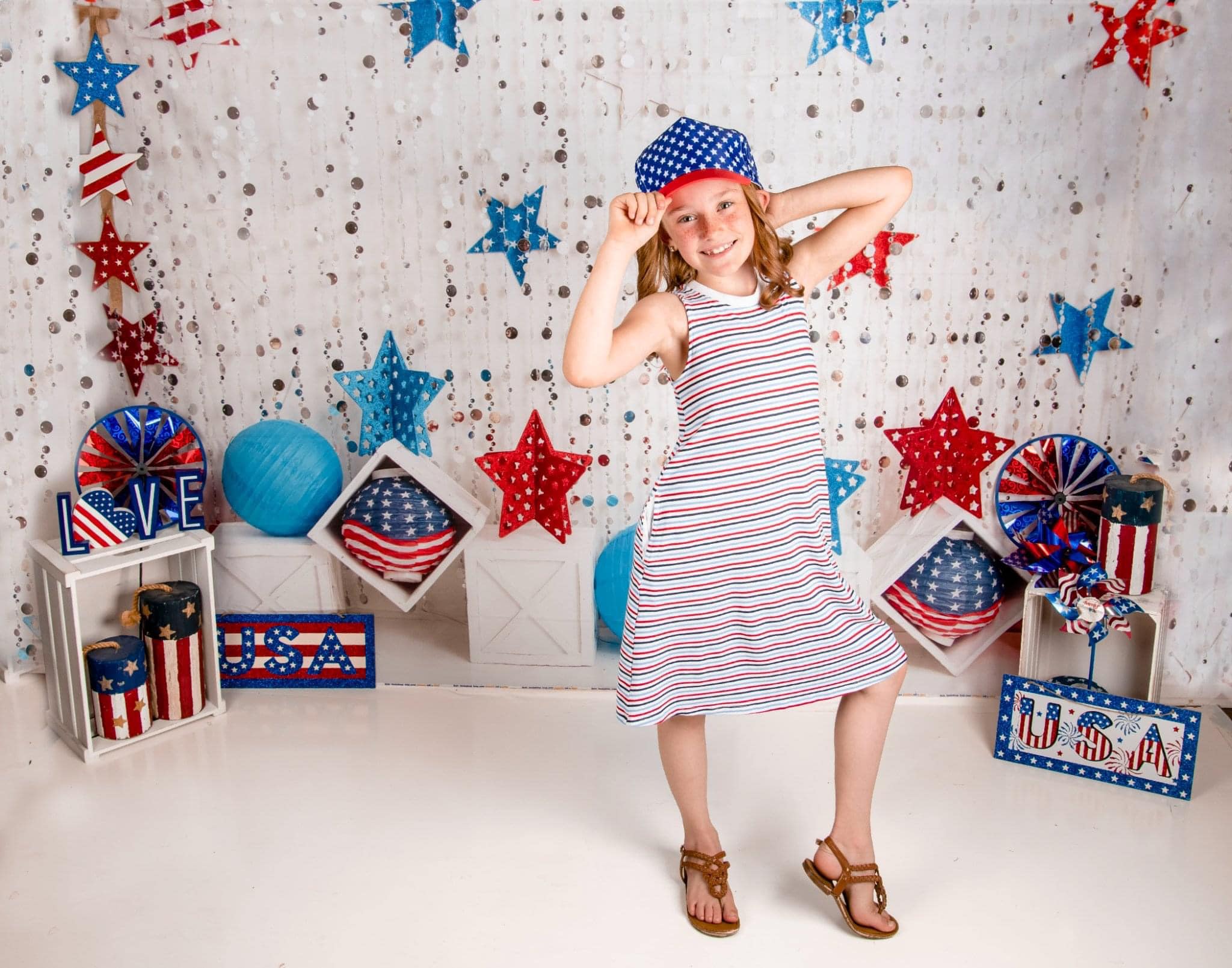 Kate 4th of July Banner Independence Day Backdrop for Photography Designed by Lisa B - Kate Backdrop AU